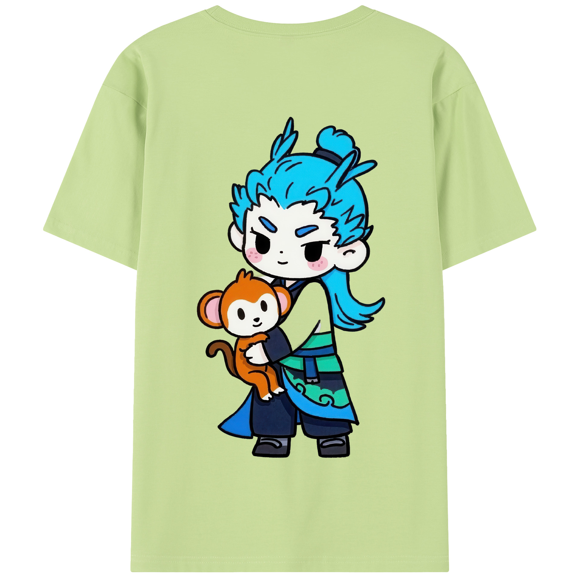 （画像用） Ne Zha 2 ナタ 魔童の大暴れ 綿100％半袖Tシャツ（背面プリント）